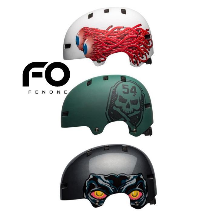 Bell Local Helmet / Helm Bell White Black Green / Helm Sepeda Motif