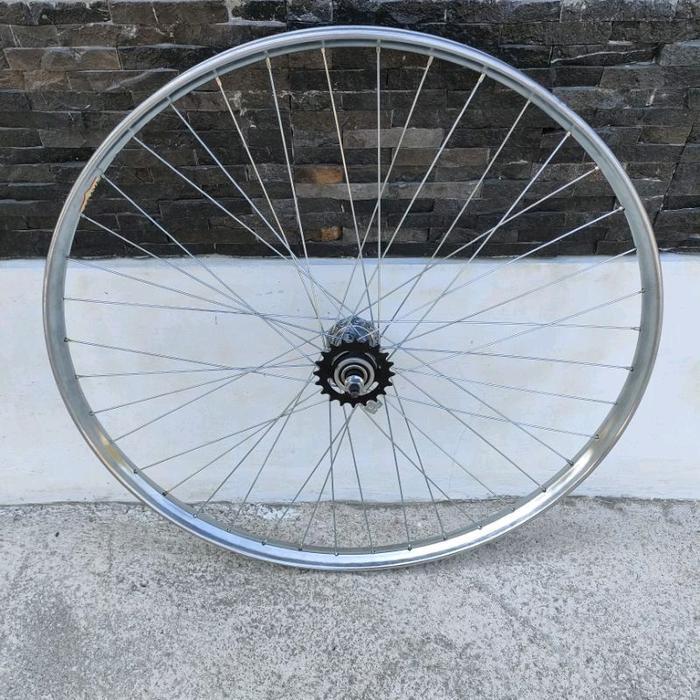 RODA JADI SEPEDA ONTHEL VELG ARAYA 28 JAWA JOWO UNTA UNTO WHEELSET ONTEL DEPAN BELAKANG CHROME KROM