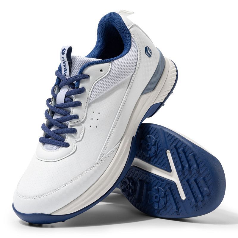 Sepatu Golf Pria FitVille Wide dengan Sol Anti-Slip dan Tahan Air untuk Lapangan Outdoor Profesional