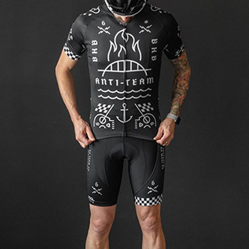 Twin Six Men Cycling Jersey Set Short Sleeve Road Bike Clothing Kit Summer MTB Racing Bike Bib Short
