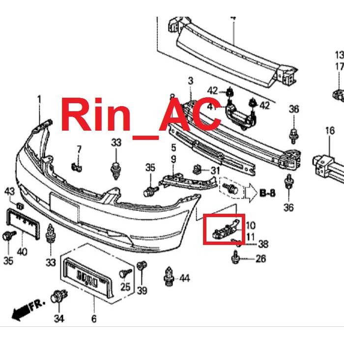 BRACKET BREKET BUMPER BEMPER DEPAN KANAN HONDA CIVIC CENTURY ES VTI TOPPS