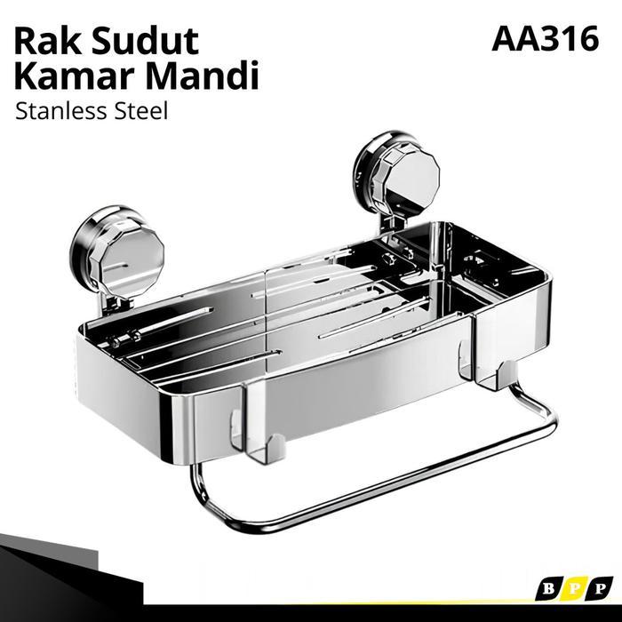 Rak Sudut Kamar Mandi Tempat Sabun Stainless Rak Kamar Mandi Tembok Sudut Stainless Steel