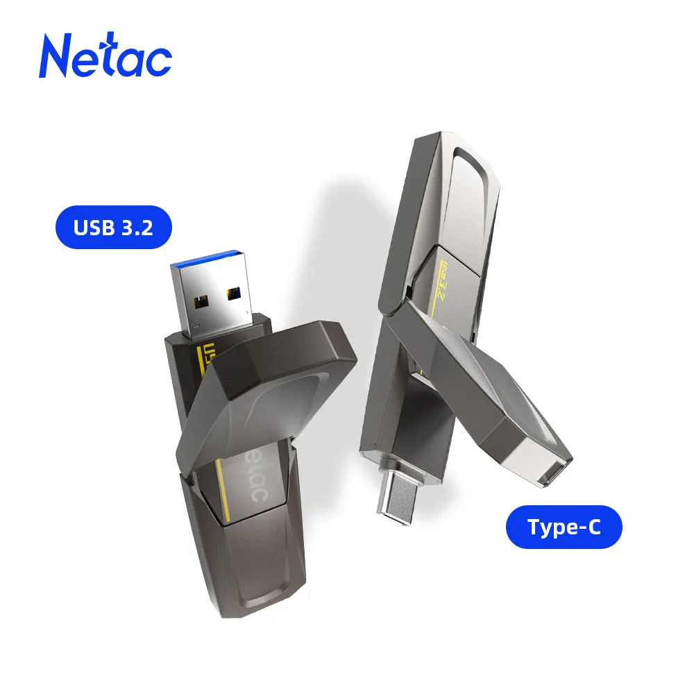 PROMO HARI INI  Netac 128gb 256gb USB 3.2 Gen2 Flash Drive US5 Encrypted USB Disk Type C Pendrive 51