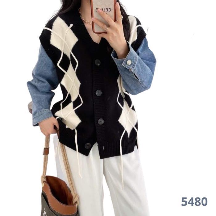 FASHIONABLEshop Jaket Wanita Rajut Denim Premium import jumbo 3xl 5480