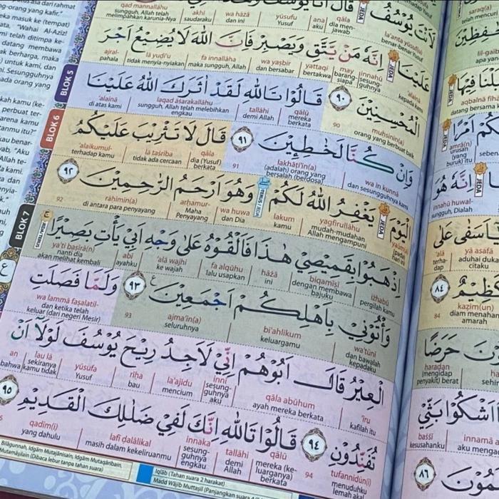 Top Alquran Hafazan Perkata Latin 8 Blok Warna A4, Alquran Hafalan Hafazan