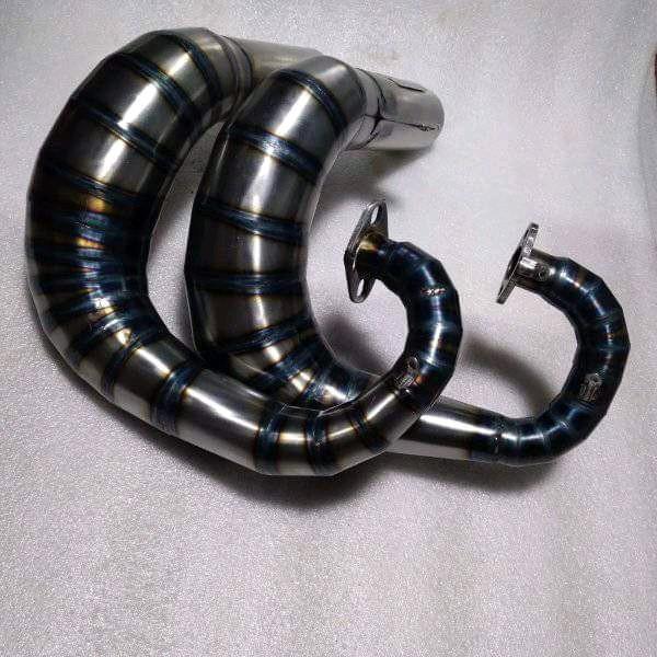 knalpot goped 2 Tak 63cc, 50cc ,X5 Mesin Kiri Exhaust dengan Suara Garing dan Bahah Plat Fan