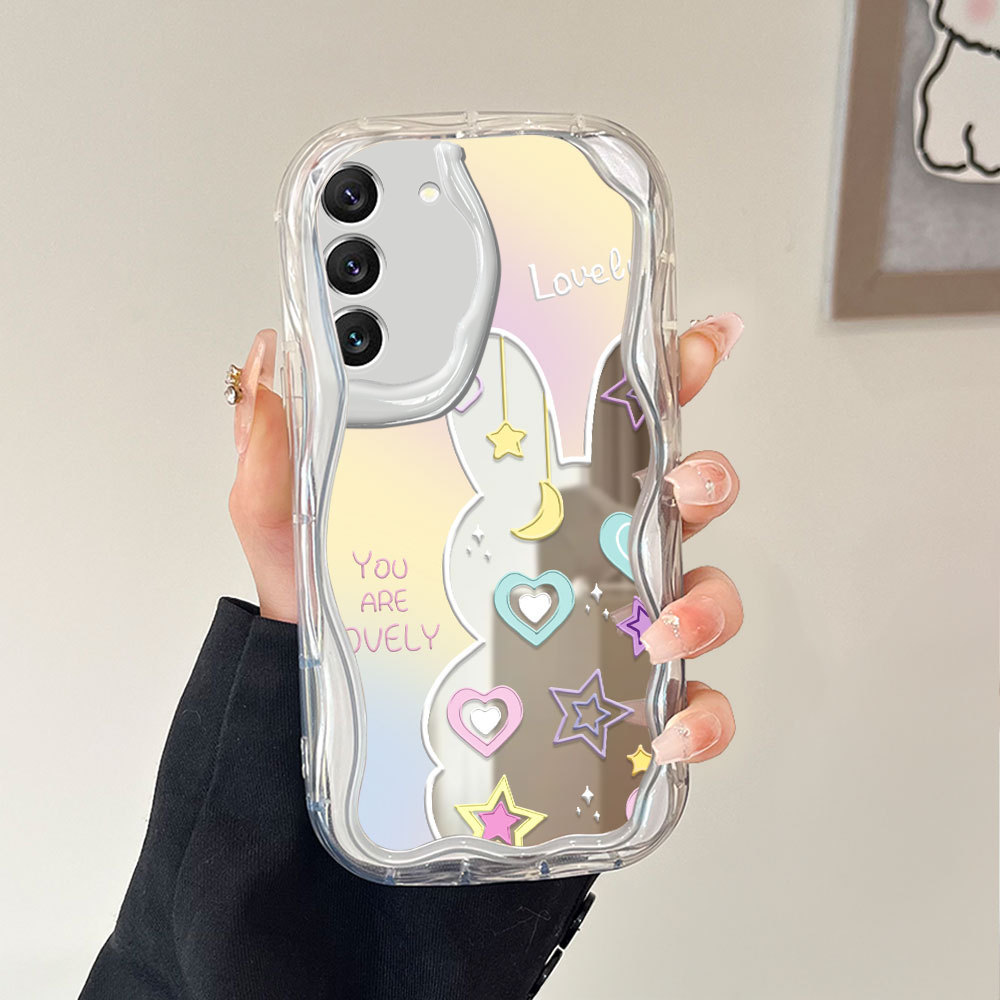 Casing Hp Untuk Compitable With Samsung Galaxy S22 5G Cermin Softcase Case Phone Kesing Mirror Cute 