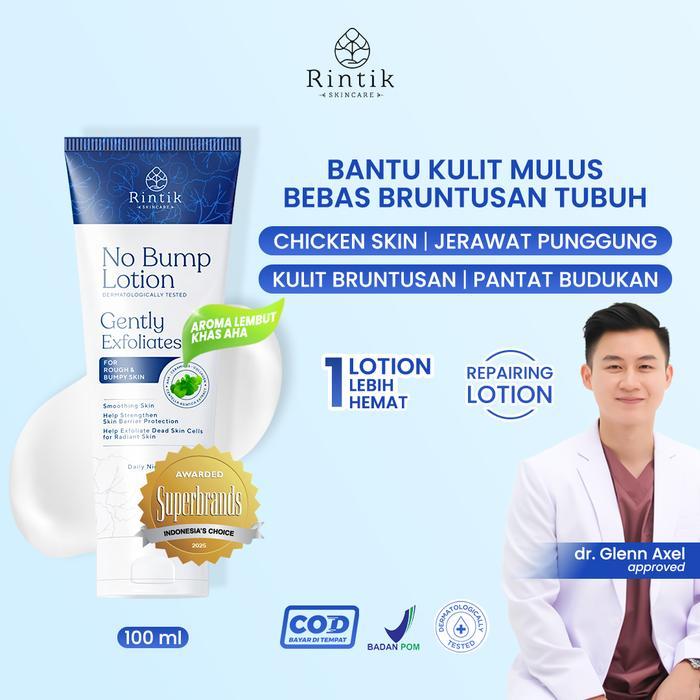 Rintik Skincare - No Bump Lotion/Lotion Tubuh Kulit Bruntusan, Chicken skin, Jerawat Badan, Pantat