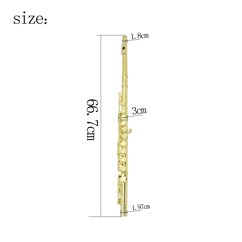 SLADE Flute 16 Closed Open Holes C Key Flute Professional Transverse Flute With Parts Set Woodwinds