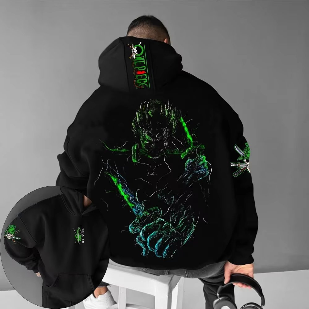 ONE PIECE Men's Hoodie Sweater Roronoa Zoro Japanese Anime Summer Autumn Long Sleeve Pullover