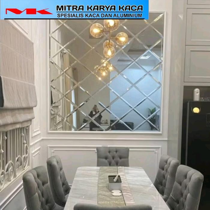 kaca cermin bevel diagonal/cermin bevel/cermin wajik Dinding