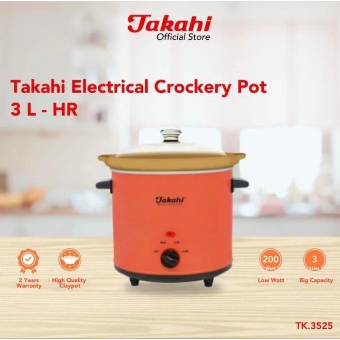 Takahi Crockery Pot 3 Liter Slow Cooker Garansi Resmi