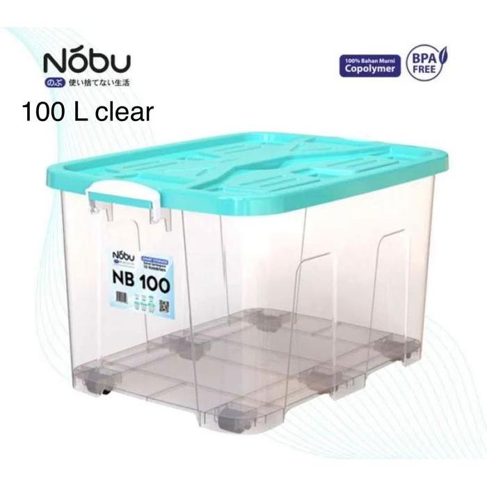 Kontainer Box / Box Container Transparan Bening 100 L NOBU