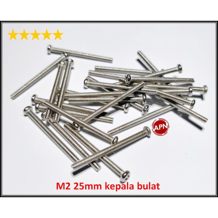 "New" 50PCS BAUT / SCREW M2 25MM KEPALA BULAT