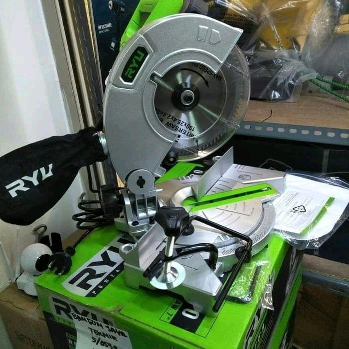 Ryu Rms 180 Mesin Potong Alumunium Kayu Miter Saw 7 Inch / Miter Saw