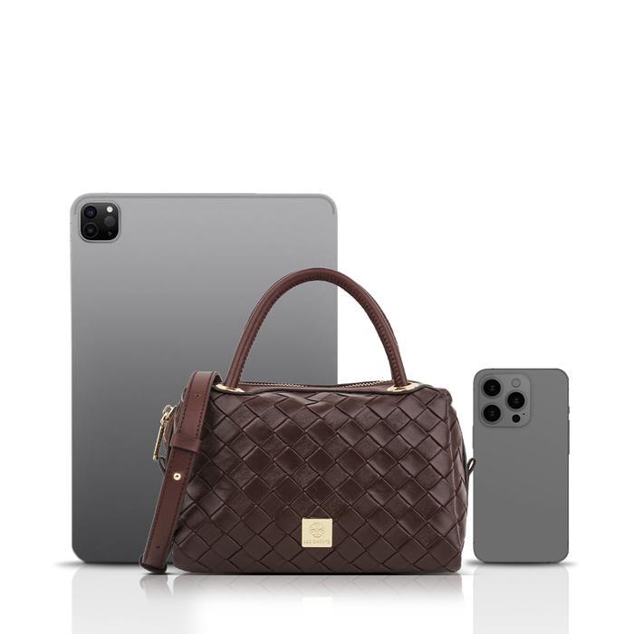 Tas Wanita Les Catino Lcn-Norah Braided Satchel + Free Folding Box Les Catino S