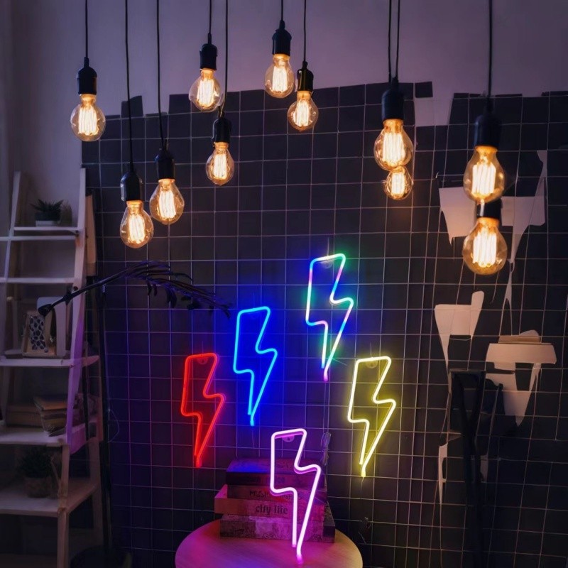 LED Neon Lightning light USB/battery powered bedroom gaming room living room office wedding birthday