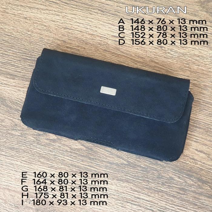 Waistbag Pria Sarung Hp Kulit Asli Pinggang Perekat Velcro Horizontal