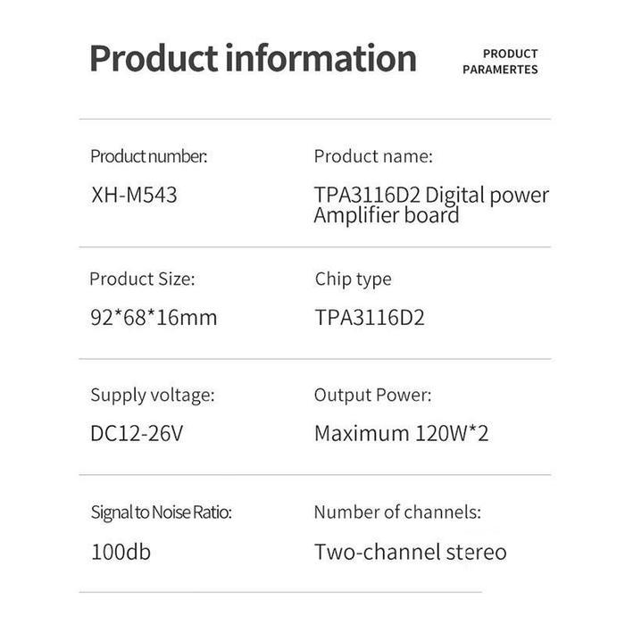 Cod,Kirim Sekarang Kit Power Amplifier Class D Tpa3116D2 - 12-24V Universal Voltage