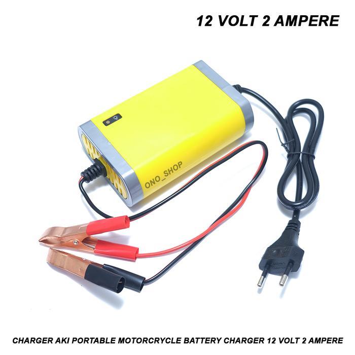 Charger Aki Portable Motorcrycle Battery Charger 12 Volt 2 Ampere