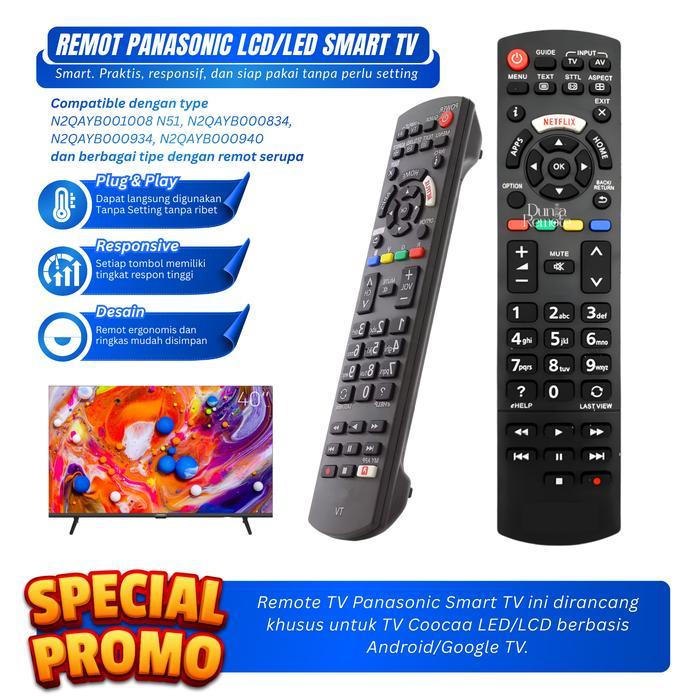 Remot Tv Panasonic Led/Lcd Smart Tv Pengganti Remot Kontrol Tv Led/Lcd Smart Tv Android Tv Panasonic