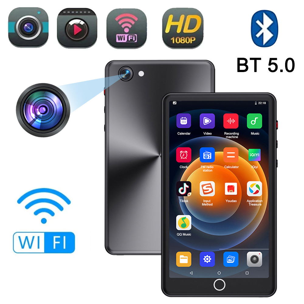 Android 8.1 Touch Screen WIFI MP3 Music Player 5-inch Bluetooth Hifi MP3 Player With Speaker, FM,