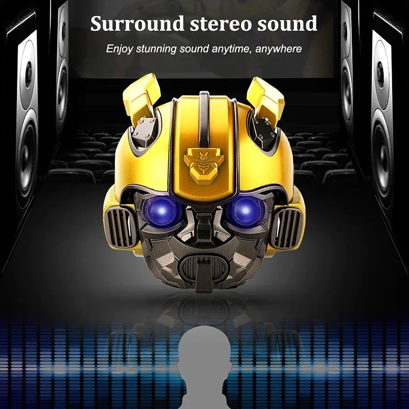 Original Transformers Bluetooth Speakers Bumblebee Head Bluetooth Speakerdual Speakersled Light