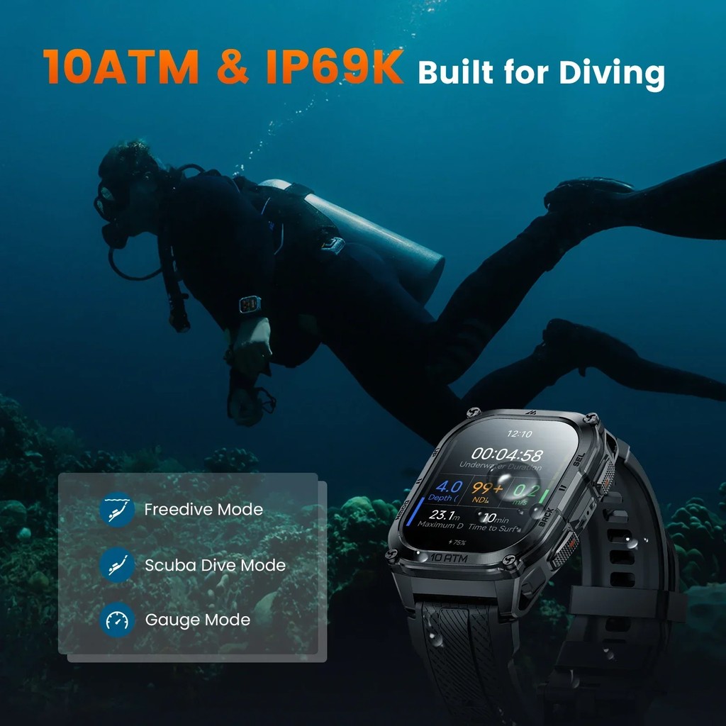 KOSPET Tank M4 Smart Watch for Men Stainless Steel 6-Sat GPS Offline Maps 100M Waterproof 24/7?ealth