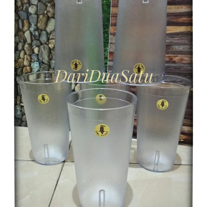 Gelas Akrilik Owl 500ml / Gelas Plastik Anti Pecah / Gelas Bening
