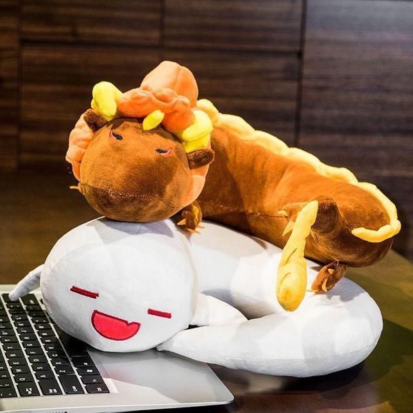 ASLI Bantal Leher Boneka Genshin Impact Zhongli Hu Tao Dragon 35cm Zec READY STOCK