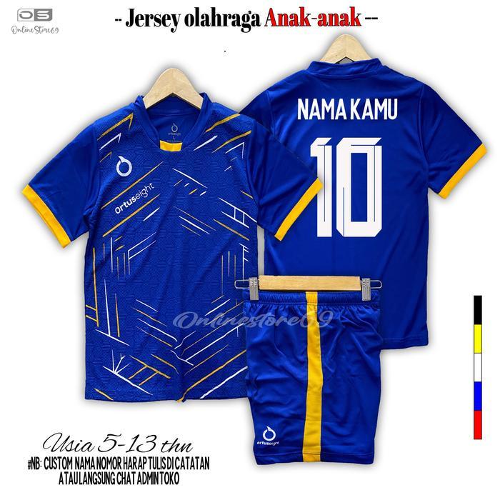 Specs - Custom Nama + Nomor Punggung Baju Bola Anak / Set Kaos Futsal Anak Sport