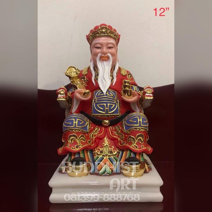 Patung dewa hok tek cen sin/ hok tik/ tua pe kong 12 inch marmer