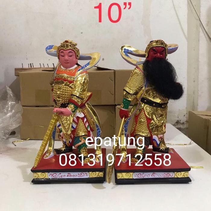 patung dewa kwan kung kwan kong witofosat kayu 10 inch