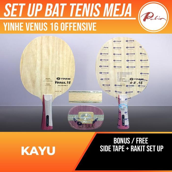 Paket Bat Pingpong Rakitan Yinhe Venus 16 Off Carbon Lion Palio Yinhe