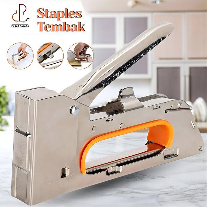"New" Alat Staples Tembak Kertas Kayu Jok Motor Gun Tacker Steples Hekter Stapler Tembak Guntacker