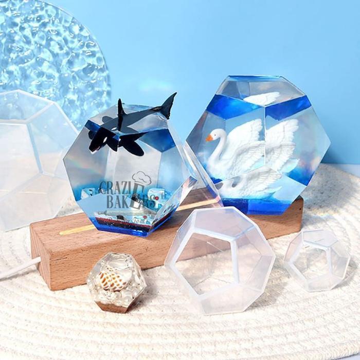 Cetakan Silikon Resin Epoxy Pentagon Sphere Ornament 3D Mold