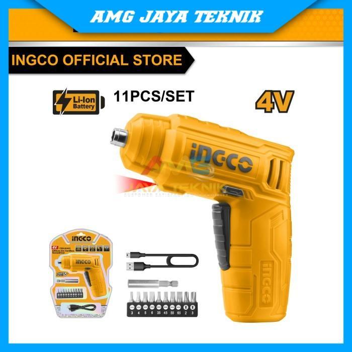 Mesin Obeng Cordless 4V/Obeng Baterai /Screwdriver INGCO CSDLI0402-CP