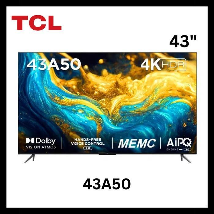 TCL 43A50 43 Inch Google TV - 4K UHD - MEMC - Dolby-Atmos - HFVC 2.0
