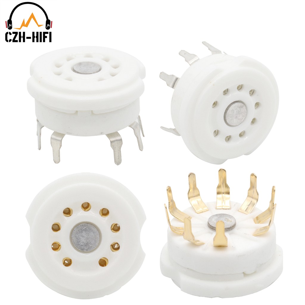 9Pin B9A Tube Socket PCB Mount Ceramic Valve Socket For 12AX7 12AU7 ECC82 5670 E88CC ECC83 6922 12AX