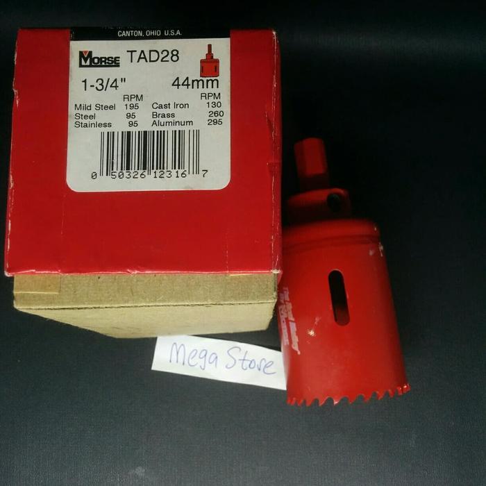 Morse Hole Saw Bor Besi Stainless Aluminium 1-3/4 Inch / 44Mm