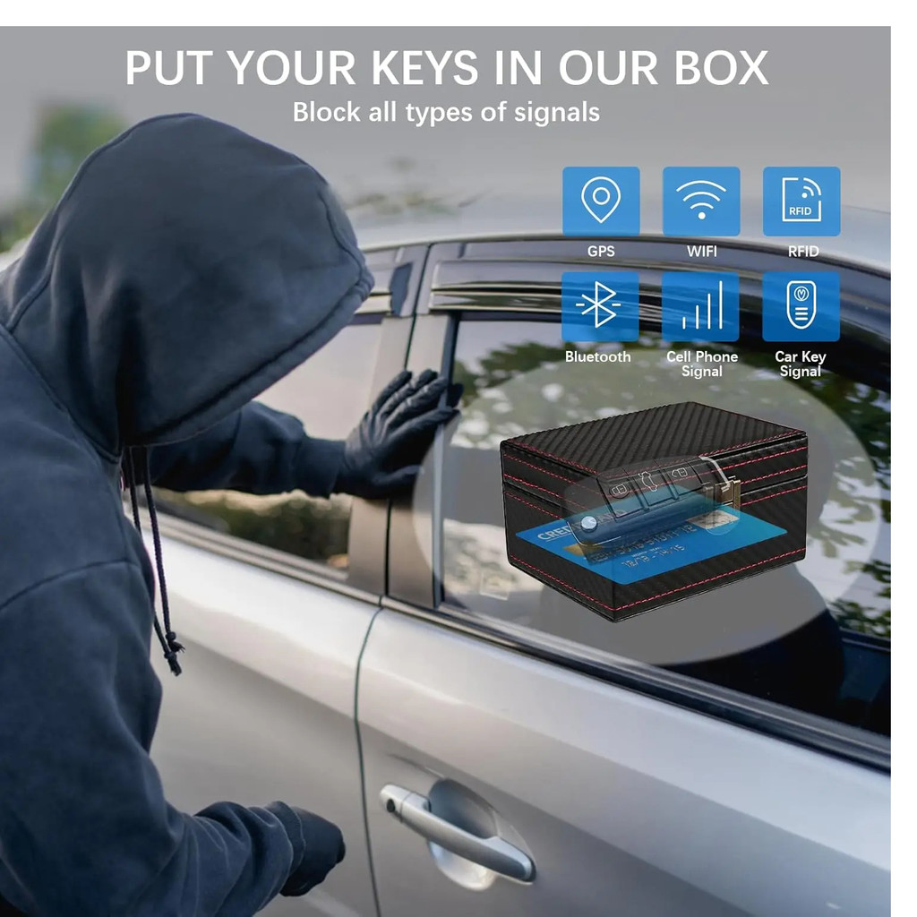 Anti Theft Faraday Box with Bag for Key Fob Cage RFID Faraday Key Fob Protector Radiation-proof