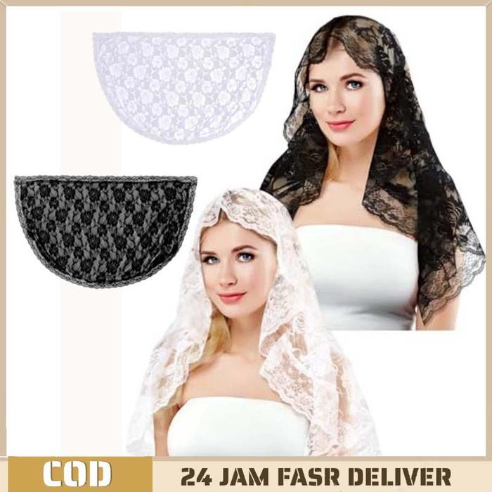 Mantila Kerudung Katolik Jilbab Kurung Kain Kepala Pengantin Mantilla Mantila Katolik Kerudung
