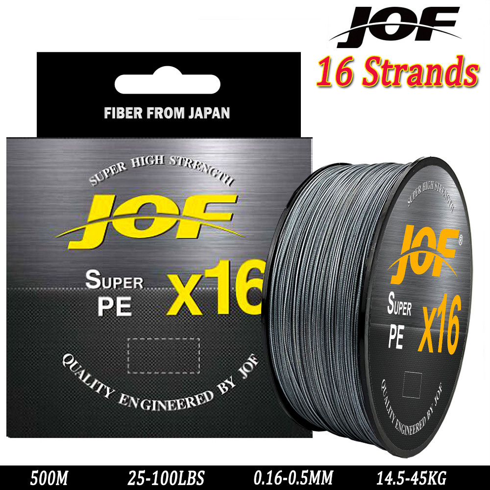 JOF X16 Upgraded Braided Fishing Lines Super Strong 16 Strands Multifilament PE Line 500M