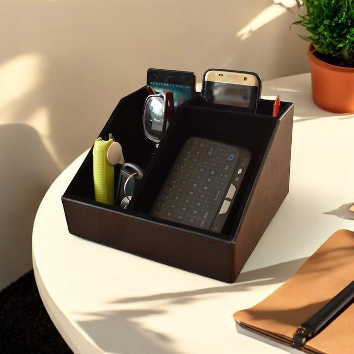 Exclusive Pen Holder Tempat Pensil & Alat Tulis Kantor - Pu Leather Desktop Storage Stationery Desk