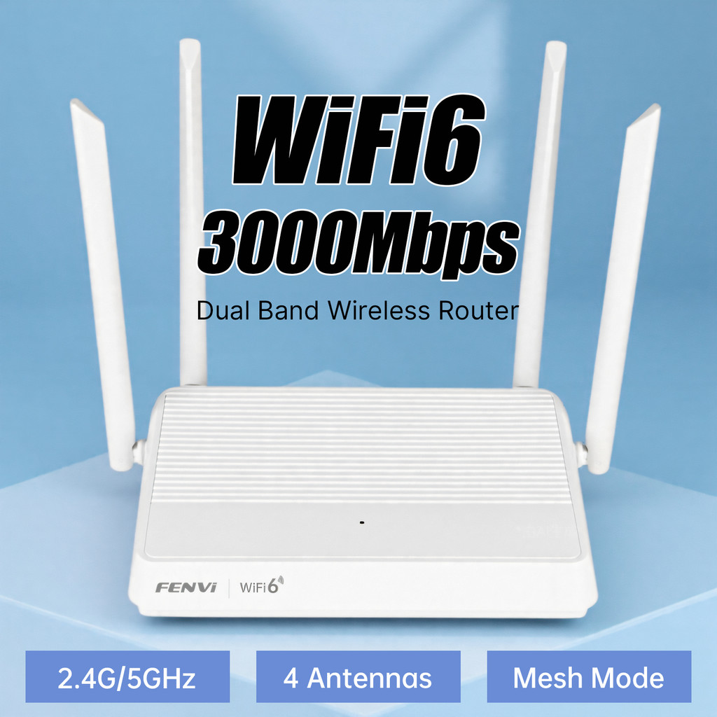FENVI WiFi 6 AX3000 Wireless Repeater Dual Band 2.4G/5GHz Mesh Gigabit Wireless Repeater 4 Antenna