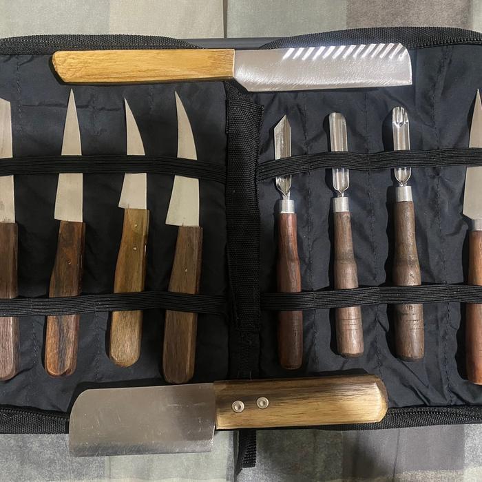 Premium Pisau Garnish Isi 10/Pisau Carving/Pisau Garnish/Pisau Ukir Buah Besi Kayu Original