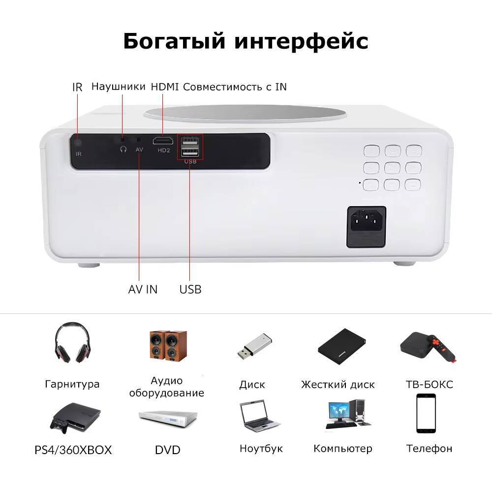 TouYinger Q10 Basic Version Projector 1080P Full HD Home Theater 12000 Lumens LED Education Office