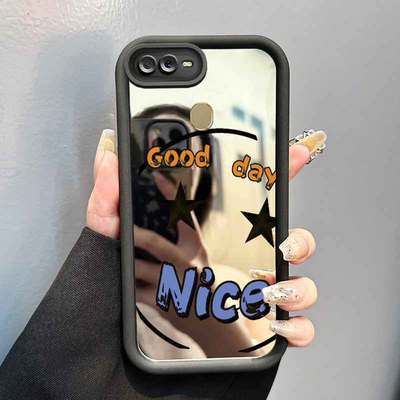 Casing Hp OPPO A7 OPPO A5s OPPO A12 OPPO A12S A11k Case Casing tas wajah hantu Pola Kasus cermin tan