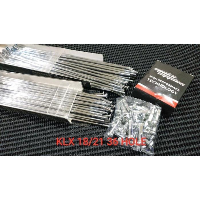Ruji Jari Jari Spoke Set Kawasaki Klx 150 Velg 18 21 Chrome