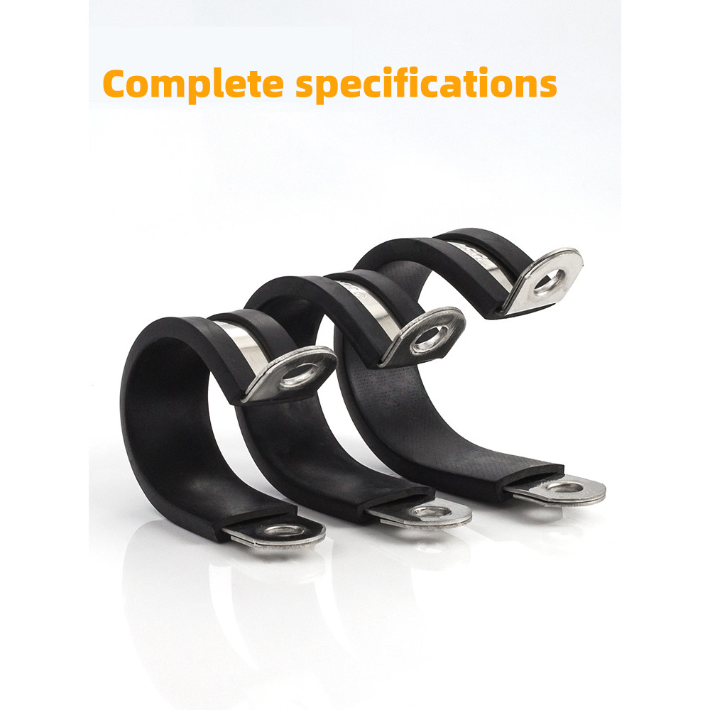 304 stainless steel Rubber Lined P Clips R-type pipe clampCable Mounting Hose Pipe Clamp hose clamp